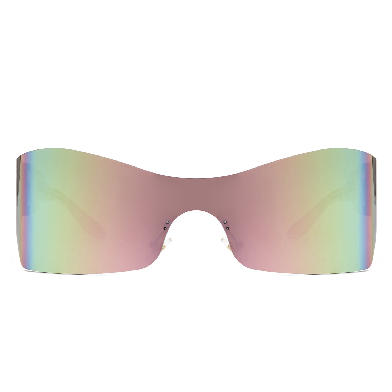 Sable - Futuristic Square Mirrored Flat Top Wrap Around Sunglasses-1