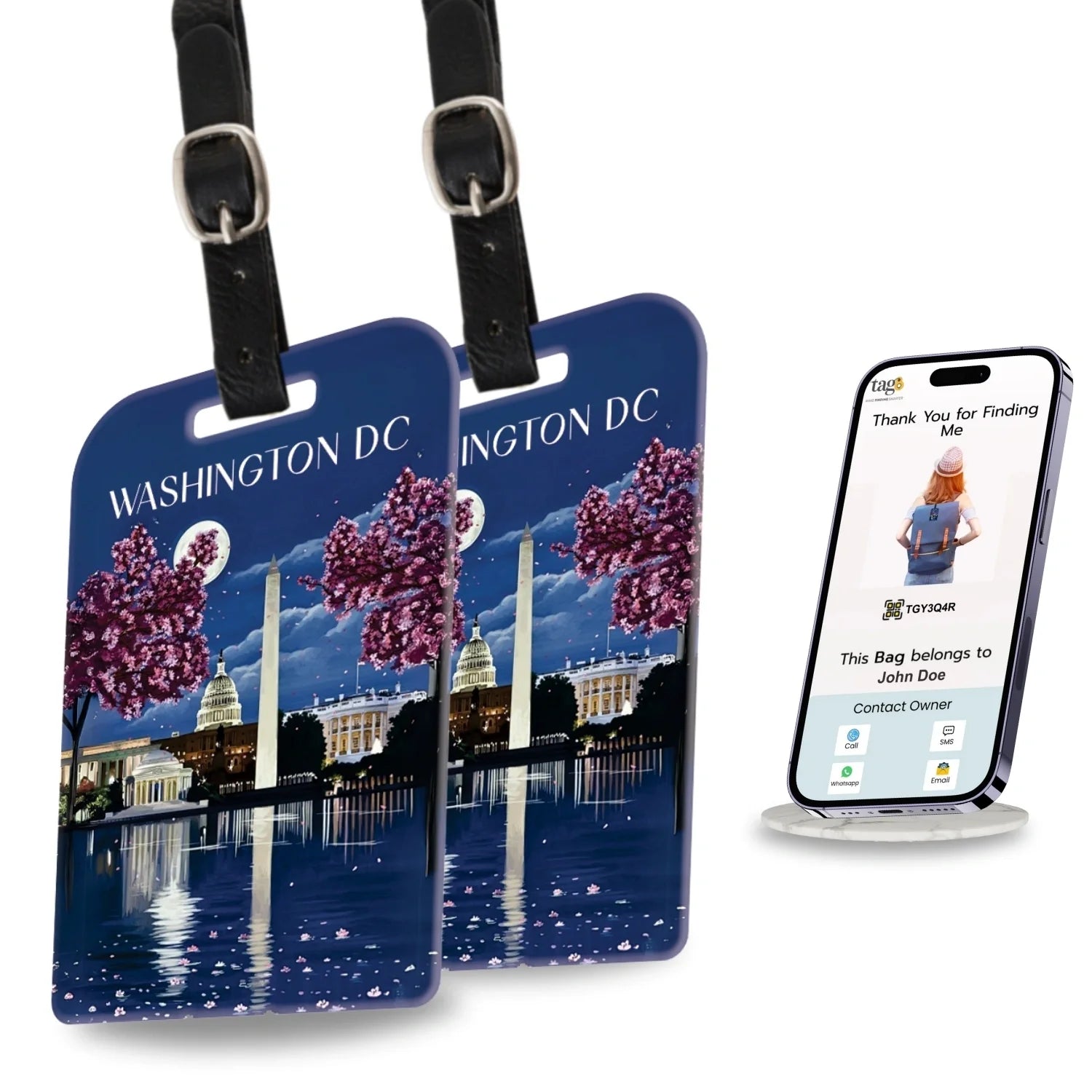 Smart Bag Security Tag - Washington Dc  [Pack 2]-0